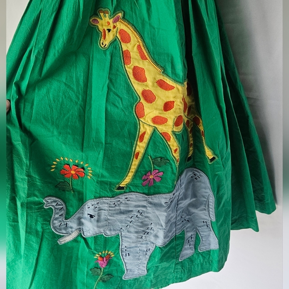 Mini Boden Applique Cotton Dress in Green Safari 11-12 Years - Picture 3 of 8